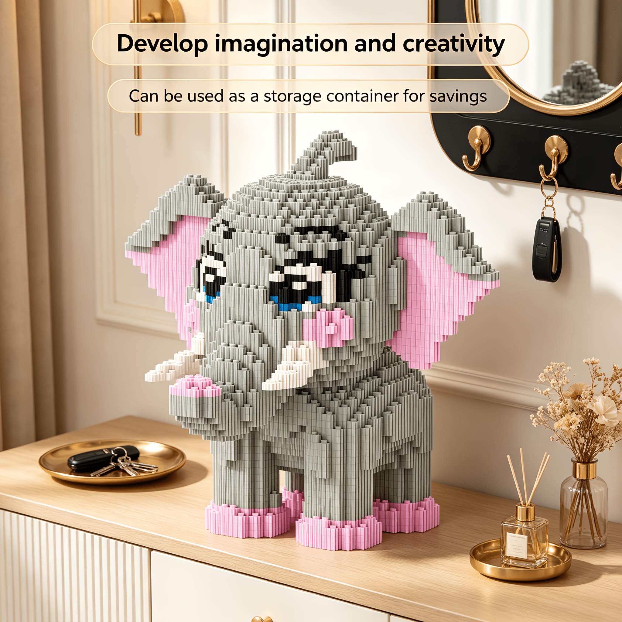 Cute Elephant 3D Educational Building Block Ornament